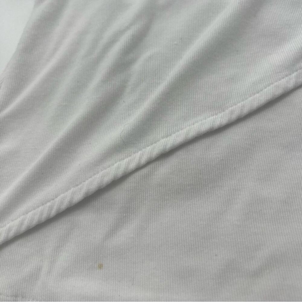 Theory Wrapped Top Short Sleeve Knit Shirt Ribbed Viscose White - Picture 2 of 7